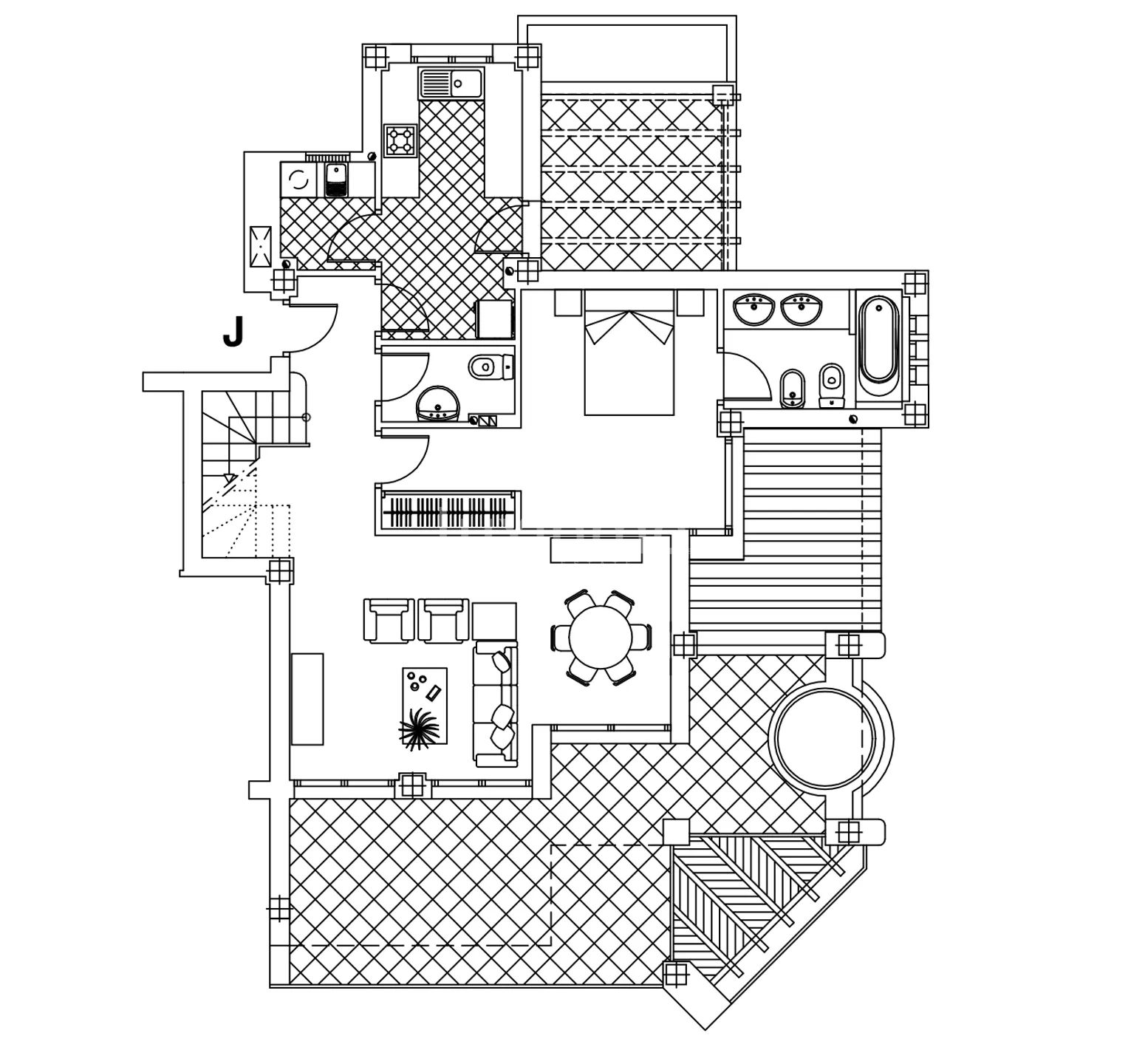 Mediterranean penthouse with panoramic sea views — Floor Plan 1