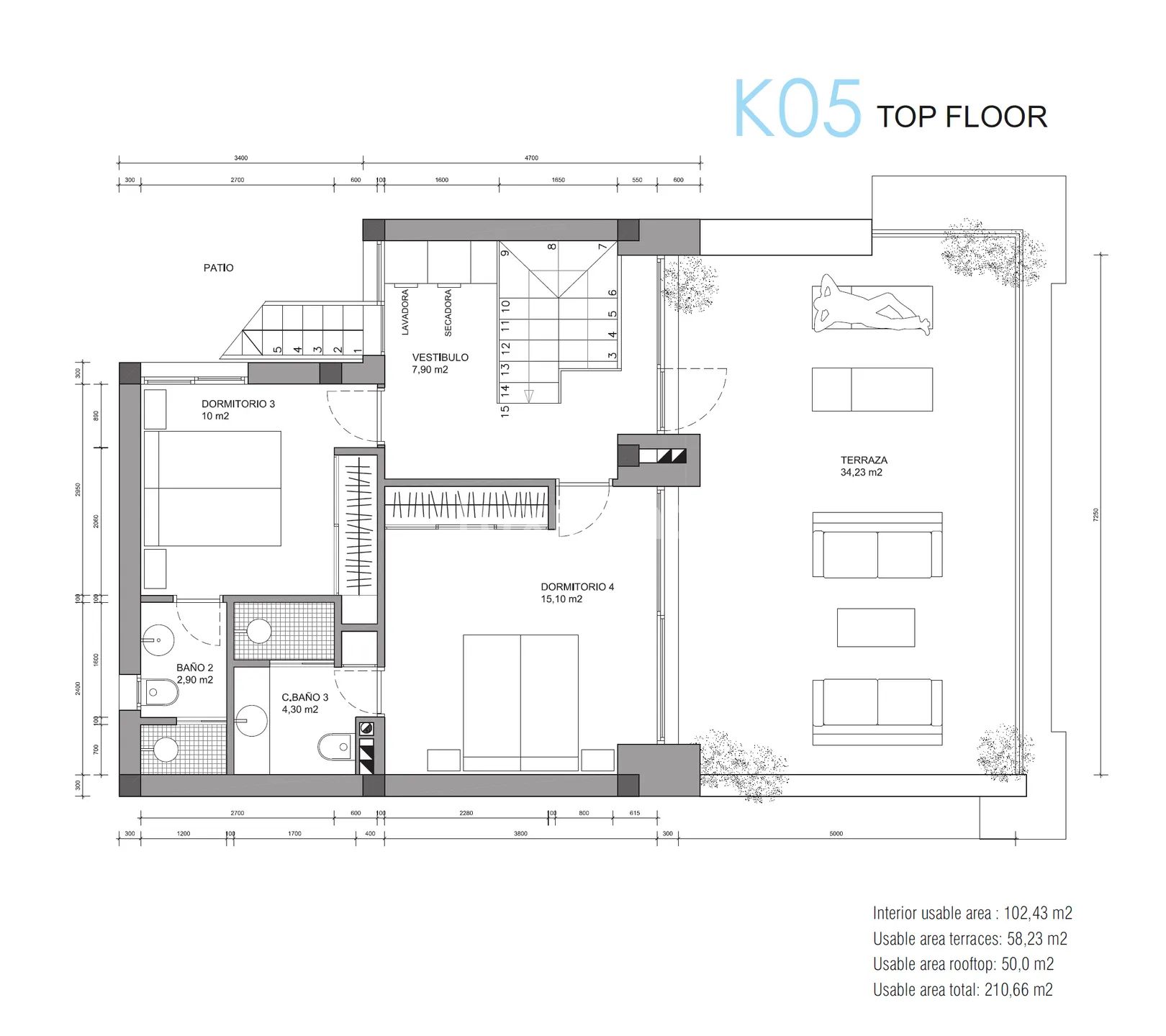 Toppleilighet i to etasjer med havutsikt til salgs i Cala Vadella — photo 36